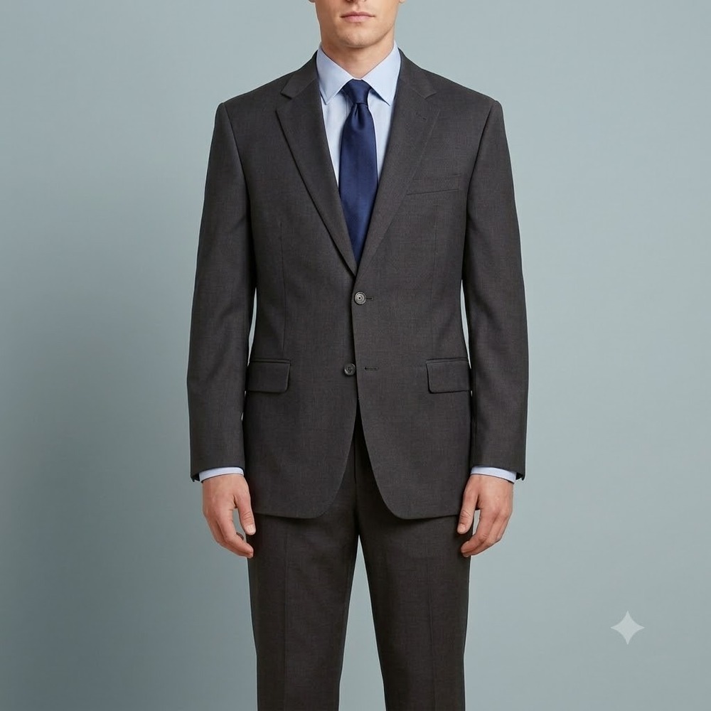Jos A Bank Blazer Mens 41R Charcoal Wool Cashmere Two Button‎ Sport Coat